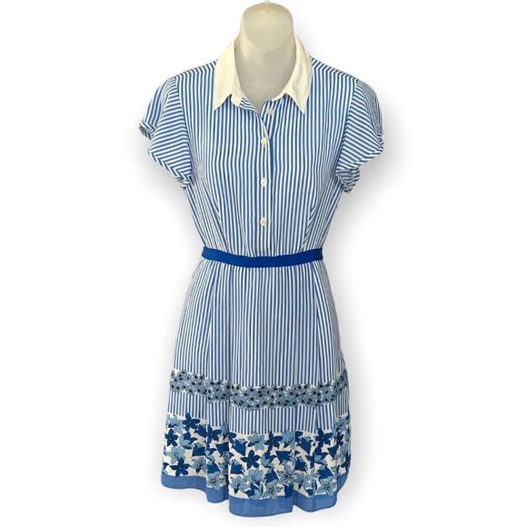 Draper James Willowick Floral Stripe ShirtDress Size 0 - Picture 1 of 3